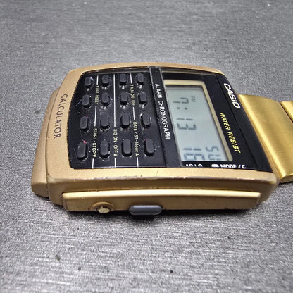 Casio Calculator CA-506 Watch Men 35mm Gold Alarm Chronograph READ!! New Battery4