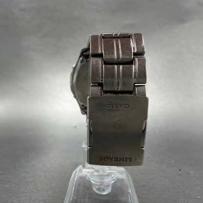 Casio Lineage Watch Men 40mm White Dial Titanium Tone Date Solar LIW-100t Runs7
