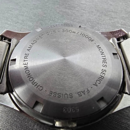 Serica Diving Chronometer Watch Men 39mm Black Dial Steel Automatic 5303-110