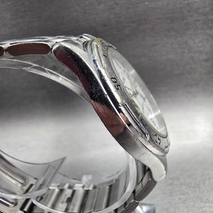 Seiko Alba Watch Men 36mm White Dial Silver Tone Round V501-0DA0 New Battery D3