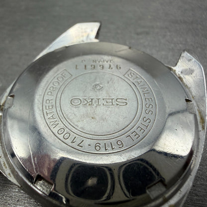 Seiko 5 Automatic Watch Men 35mm Silver Dial Silver Tone Daydate 6119-7100 PARTS7