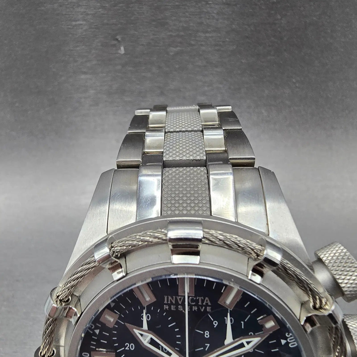 Invicta Reserve Bolt Chronograph Watch Men 50mm Black Dial Steel Date New Batt4