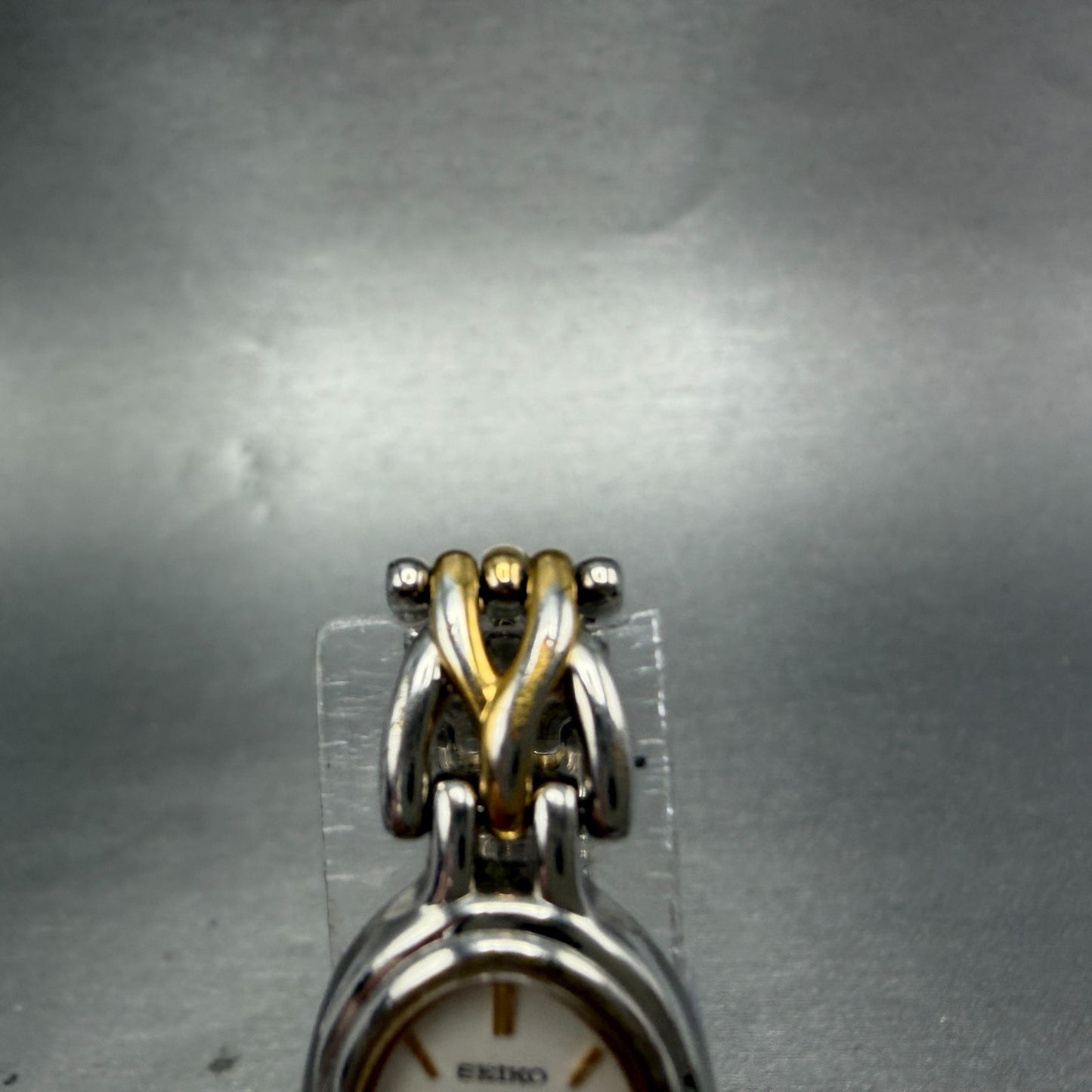 Seiko Watch Women 18mm White Dial Two Tone Oval 1N00-6G49 New Battery Vintage4