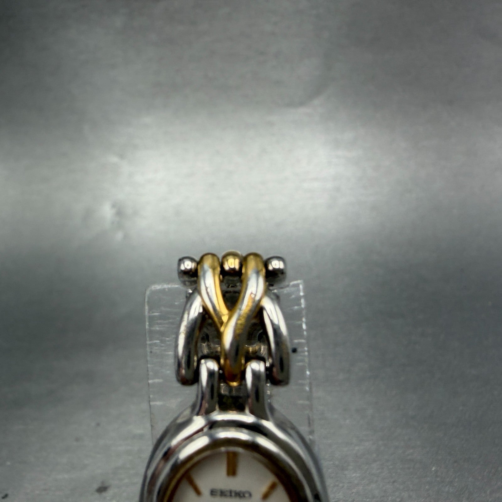 Seiko Watch Women 18mm White Dial Two Tone Oval 1N00-6G49 New Battery Vintage4