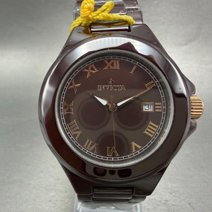 Invicta Watch Men 43mm Brown Dial Brown Ceramic Case Date Round  14580 New batt0