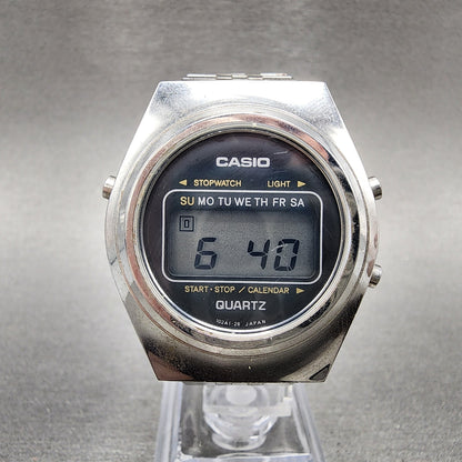 Casio 31QR12 Watch Men 35mm Digital Steel Chronograph Round New Battery0