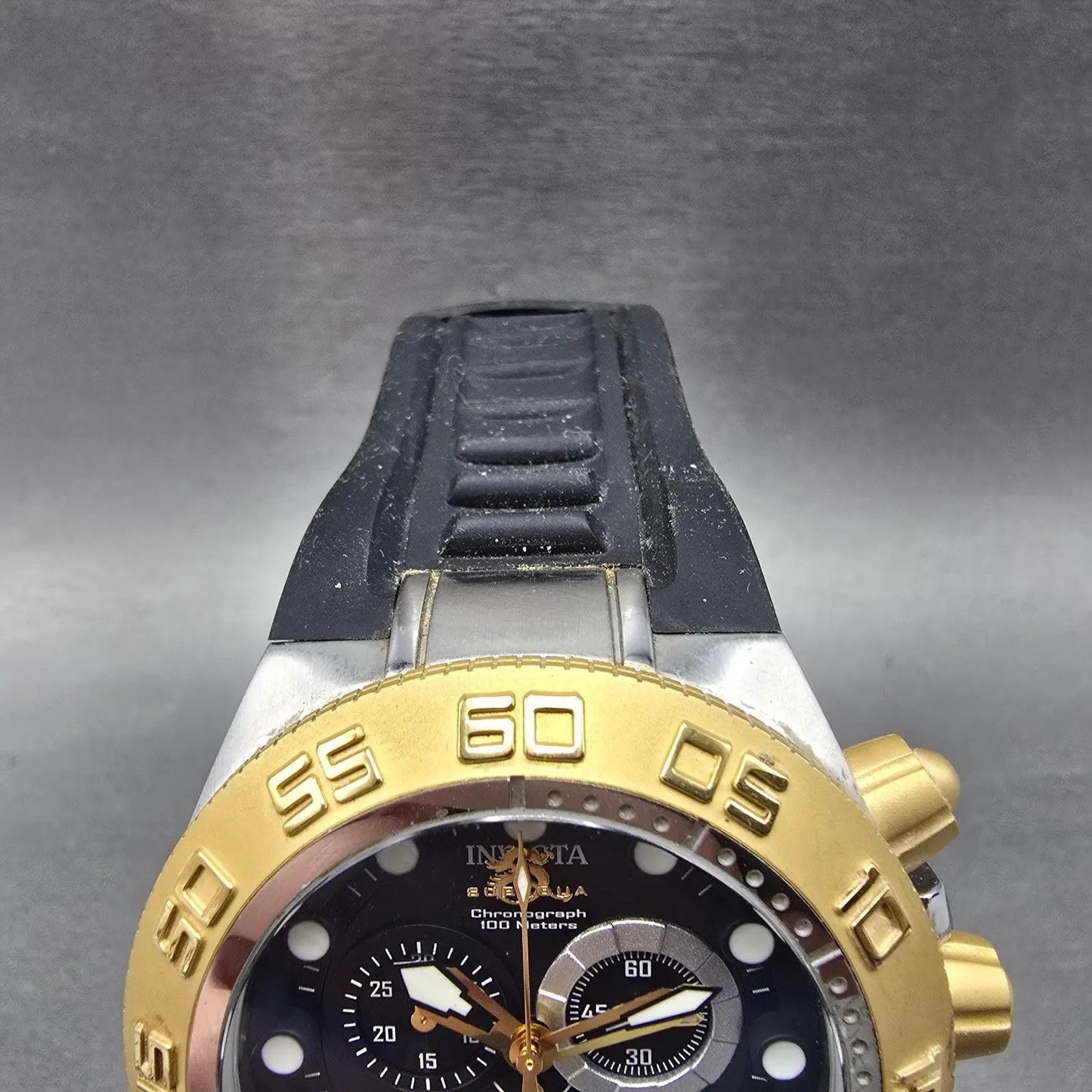 Invicta Sub Aqua Sport Chronograph Watch Men 50mm Black Dial Two Tone NewBat8