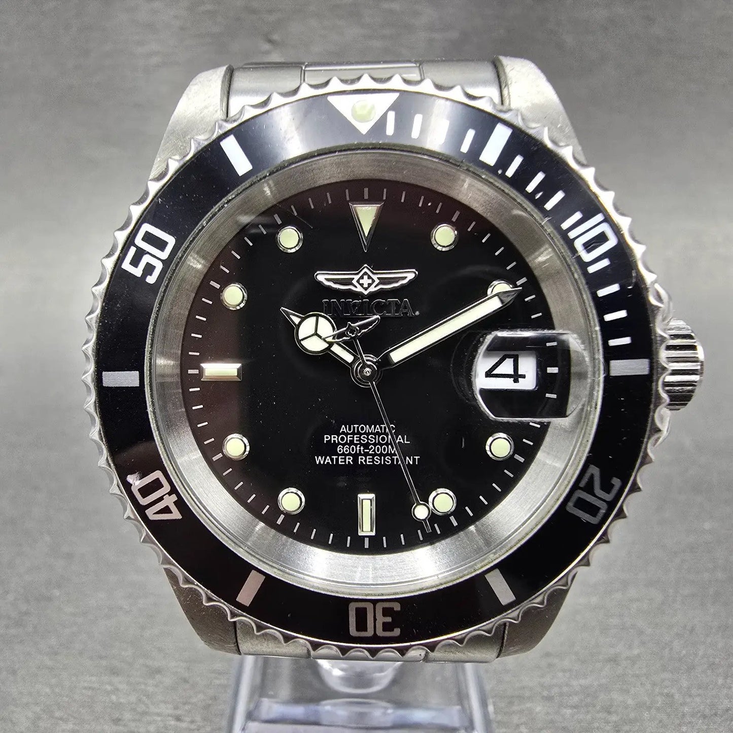Invicta Pro Diver Watch Men 40mm Black Dial Steel Date 8926OB Automatic Runs HBJ0