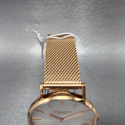 Coach Perry Horse Watch Women 36mm White Dial Rose Gold Tone Round 145031264