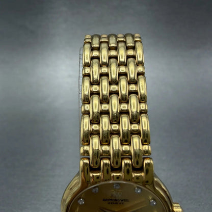 Raymond Weil Fideli Watch Women 24mm Champagne Dial Gold Tone Date 4702 NewBat4