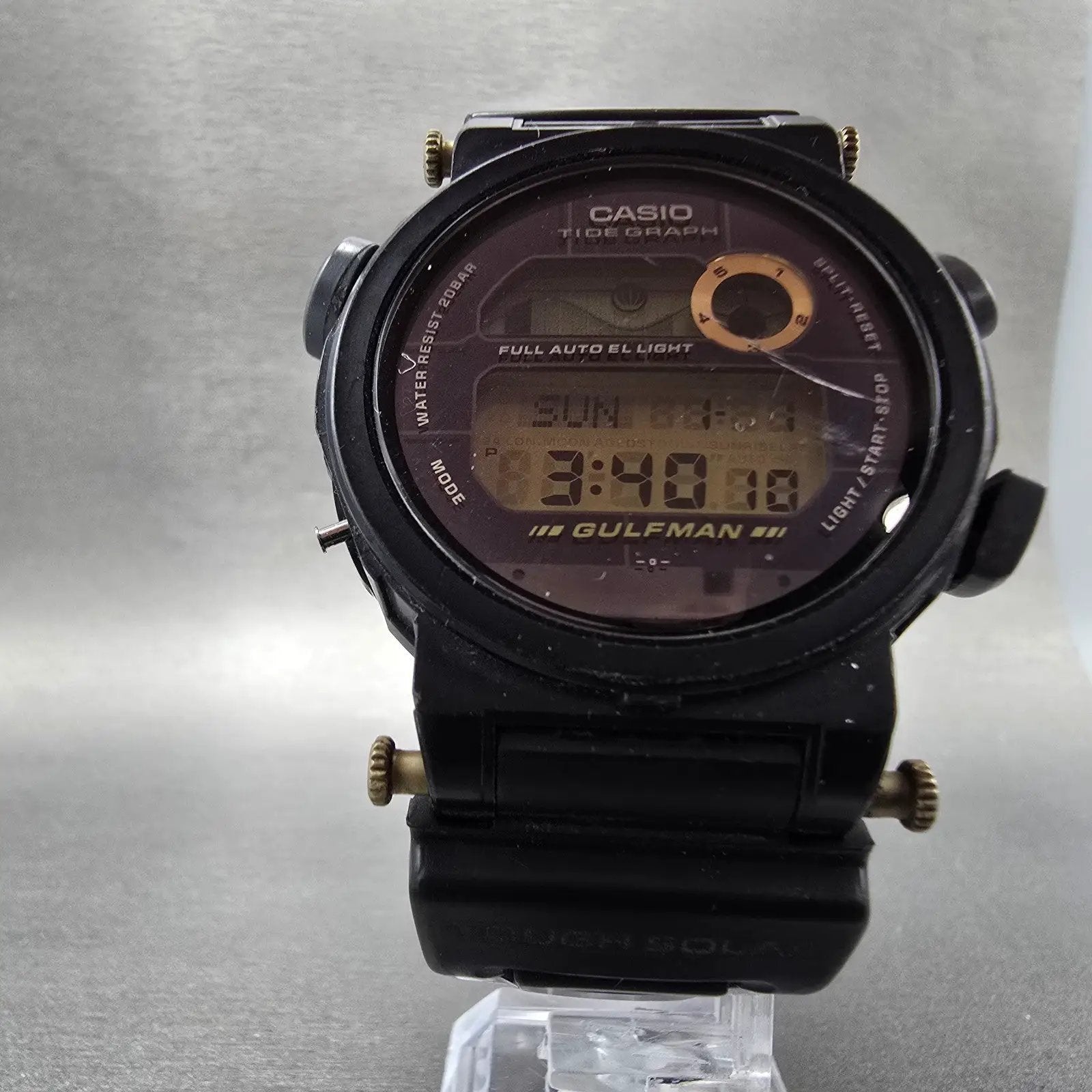 Casio G-Shock Gulfman DW-9700 Watch Men 41mm Black Solar Alarm Chronograph PARTS6