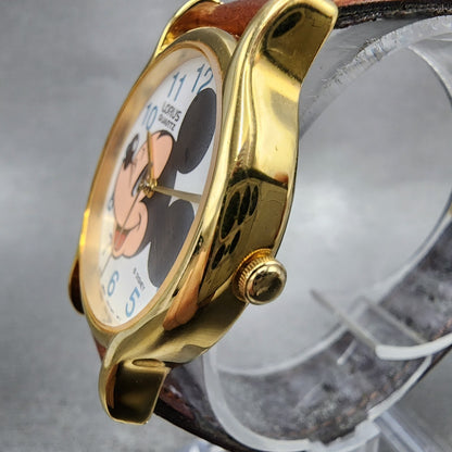 Lorus Mickey Mouse Watch Men 32mm White Dial Gold Tone Round V5346A20 New Batt2