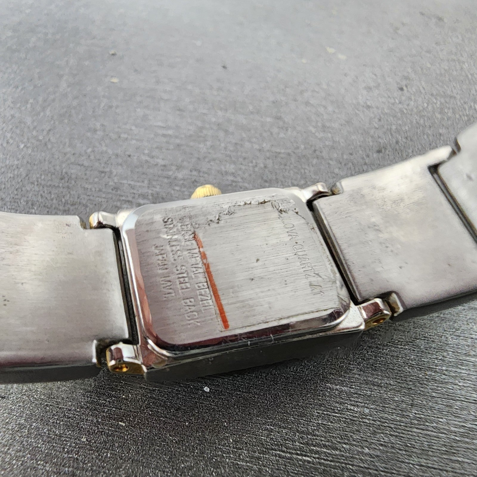 Bulova Watch Women 15mm Silver Dial Two Tone Rectangle 98T53 New Battery9