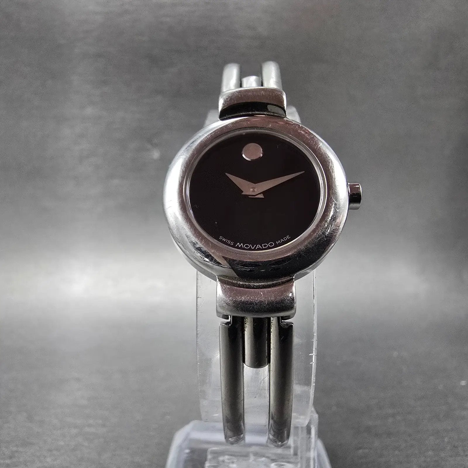 Movado Harmony Watch Women 23mm Black Dial Silver Tone 84 A1 809 A New Battery6