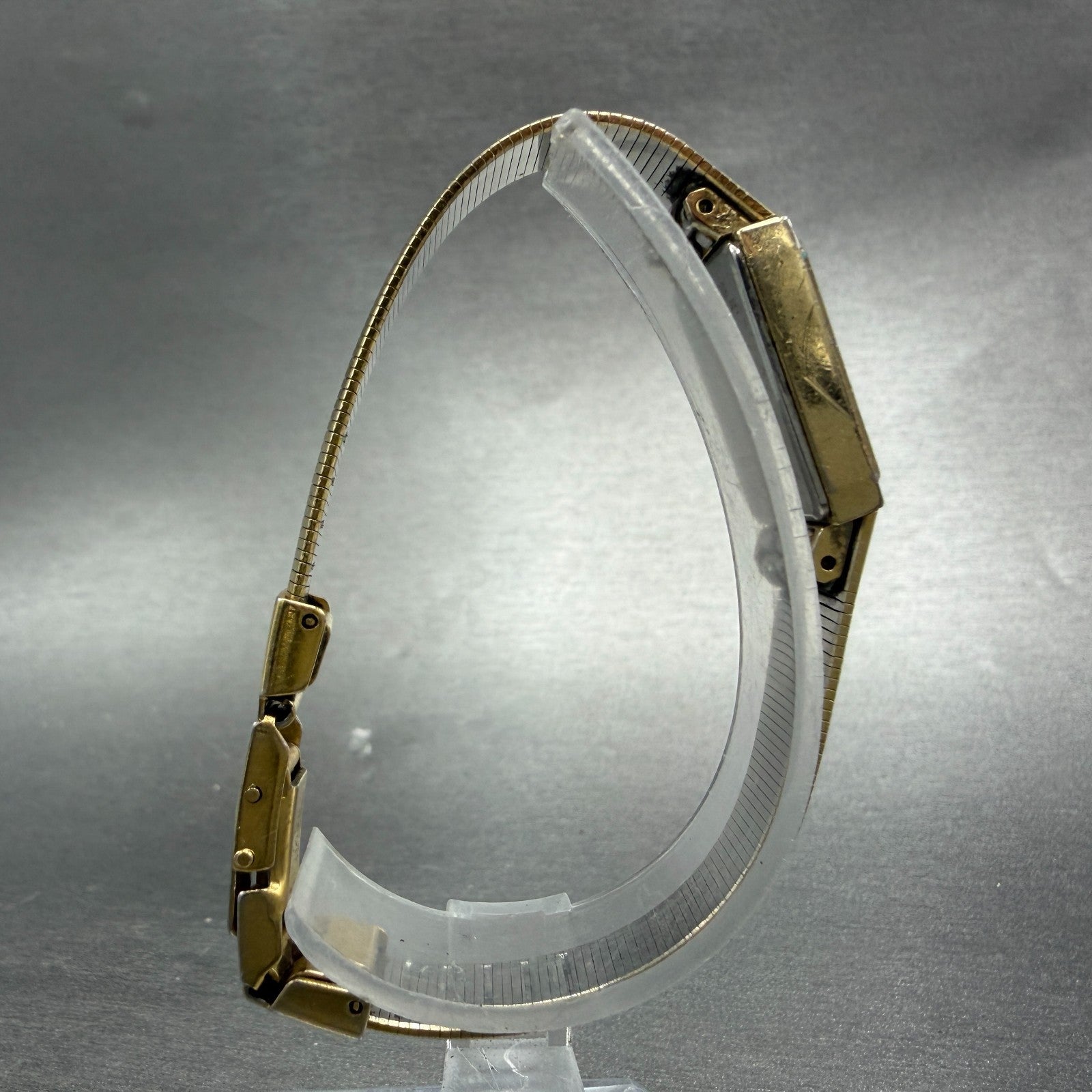 Bulova Tank Watch Women 13mm Champagne Dial Gold Tone Rdctangle 92T75 NewBattery8