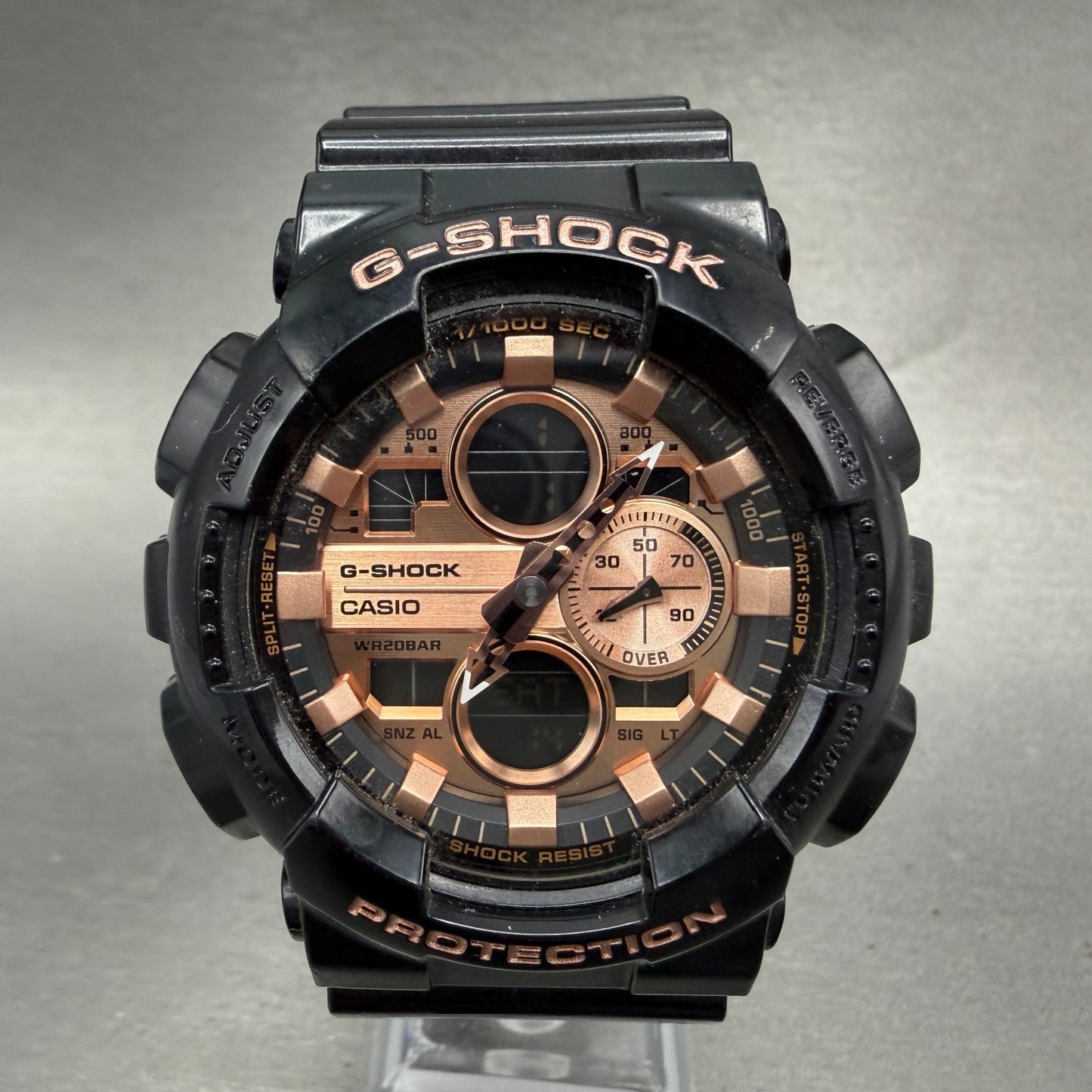 Casio G-Shock GA-140GB Watch Men 48mm Analog Digital Black Rose Gold New Battery0