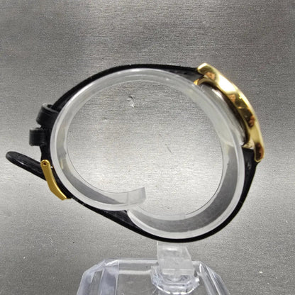 Movado Museum Watch Women 28mm Black Dial Gold Tone Round 87 E4 0823 PARTS8