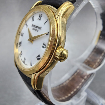Raymond Weil Watch Women 24mm White Dial Gold Dial Date 5369 New Battery2