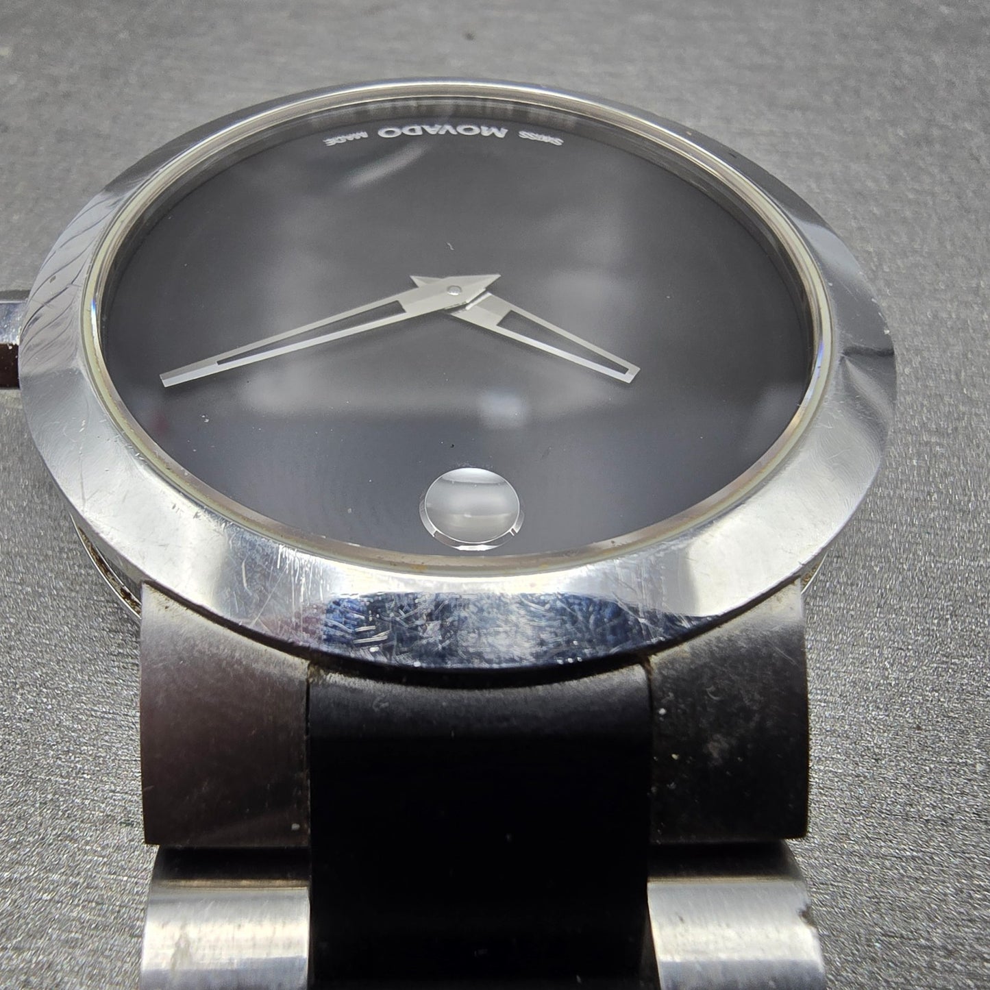 Movado Verto Watch Men 40mm black Dial Silver Tone 19 1 14 1089 New Battery4