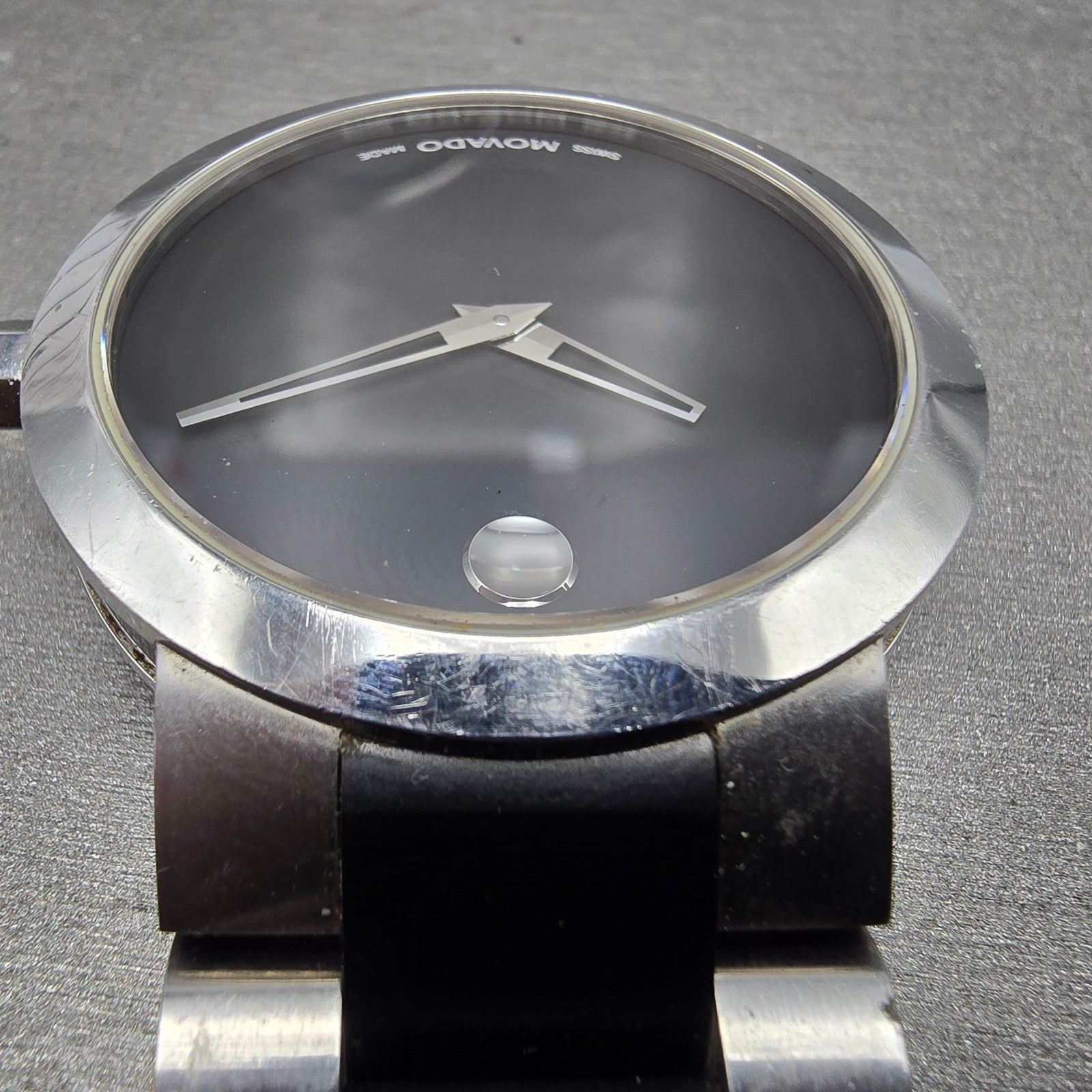 Movado Verto Watch Men 40mm black Dial Silver Tone 19 1 14 1089 New Battery4