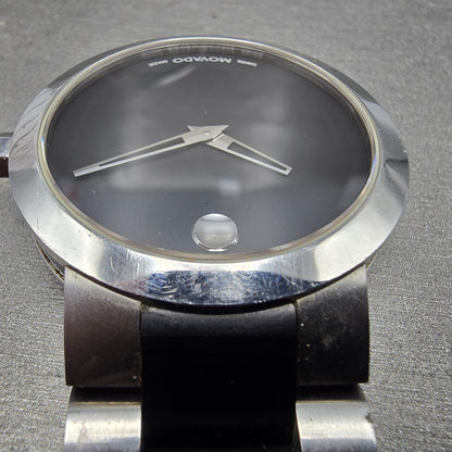 Movado Verto Watch Men 40mm black Dial Silver Tone 19 1 14 1089 New Battery4