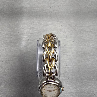 Seiko Watch Women 17mm White Dial Two Tone Oval 1N00-6G49 New Battery Vintage4