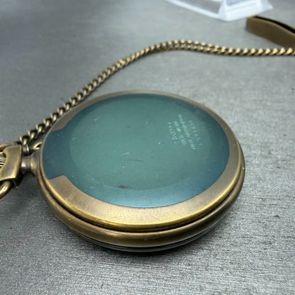 Seiko Pocket Watch Men 45mm White Dial Bronze Tone Round 7N21-0A10 New Battery8