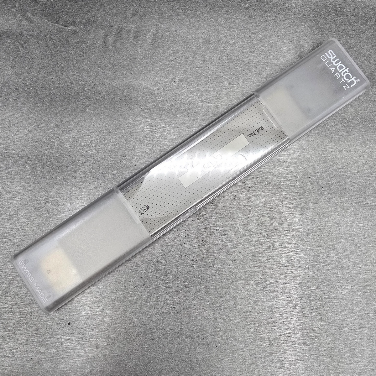 Swatch Decoscraper Watch Men 34mm Silver Dial Black Case GP109 New Battery NOS17