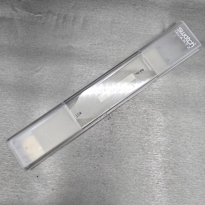 Swatch Decoscraper Watch Men 34mm Silver Dial Black Case GP109 New Battery NOS17
