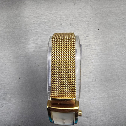 Skagen Tank Watch Women 14mm MOP Dial Gold Tone Rectangle 490SGG New Battery B4