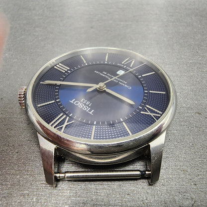 Tissot Chemin Des Tourelles Powermatic 80 Watch Men Blue Dial Steel Date READ!!