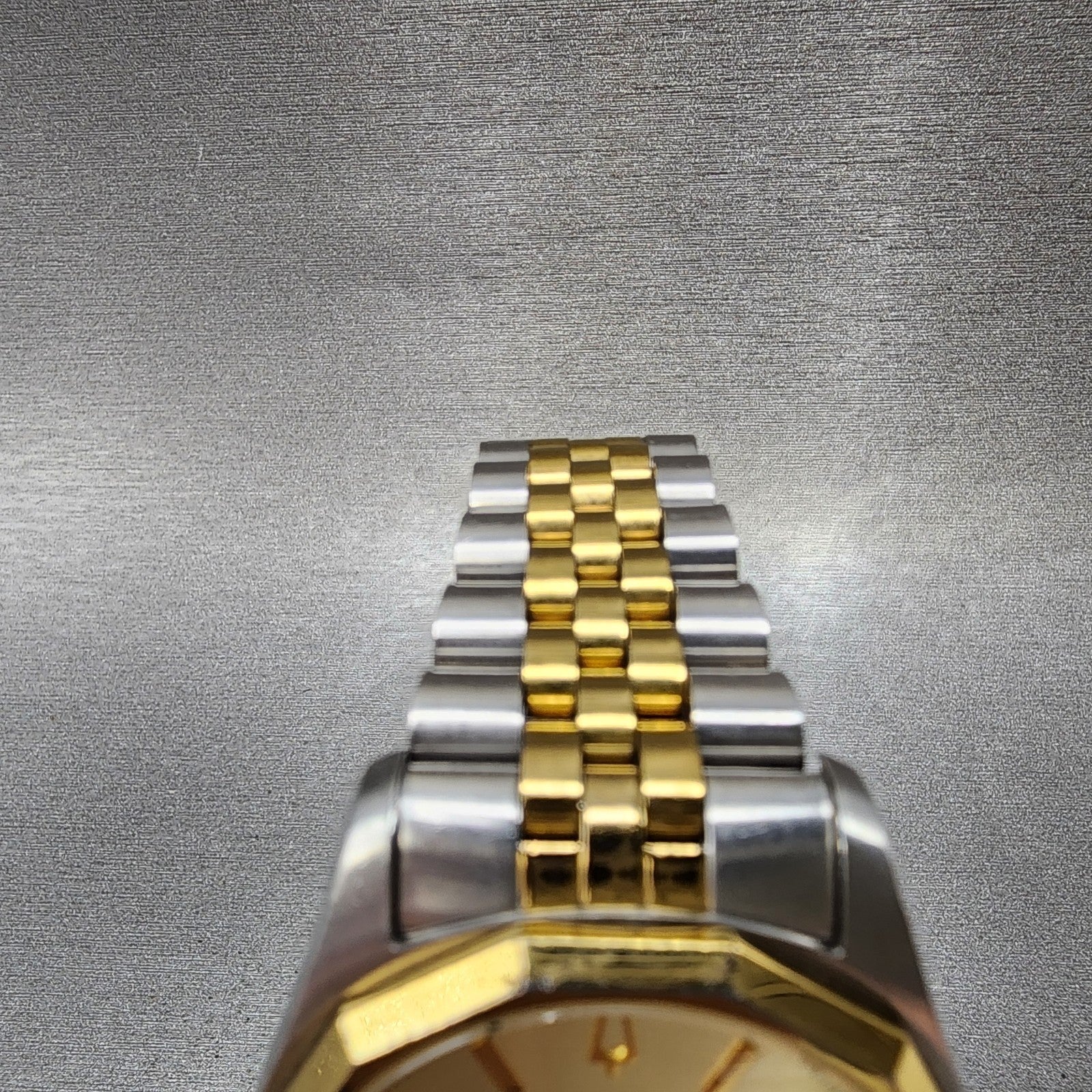 Bulova Watch Men 37mm Champagne Dial Two Tone Daydate 98C002 New Battery4