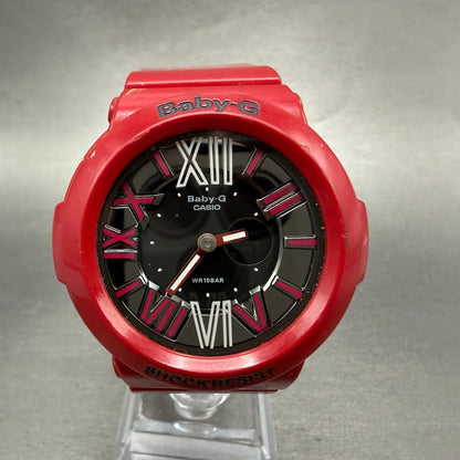 Casio Baby-G Watch Women 43mm Analog Digital Red Tone Alarm Chrono New Batt ABC0