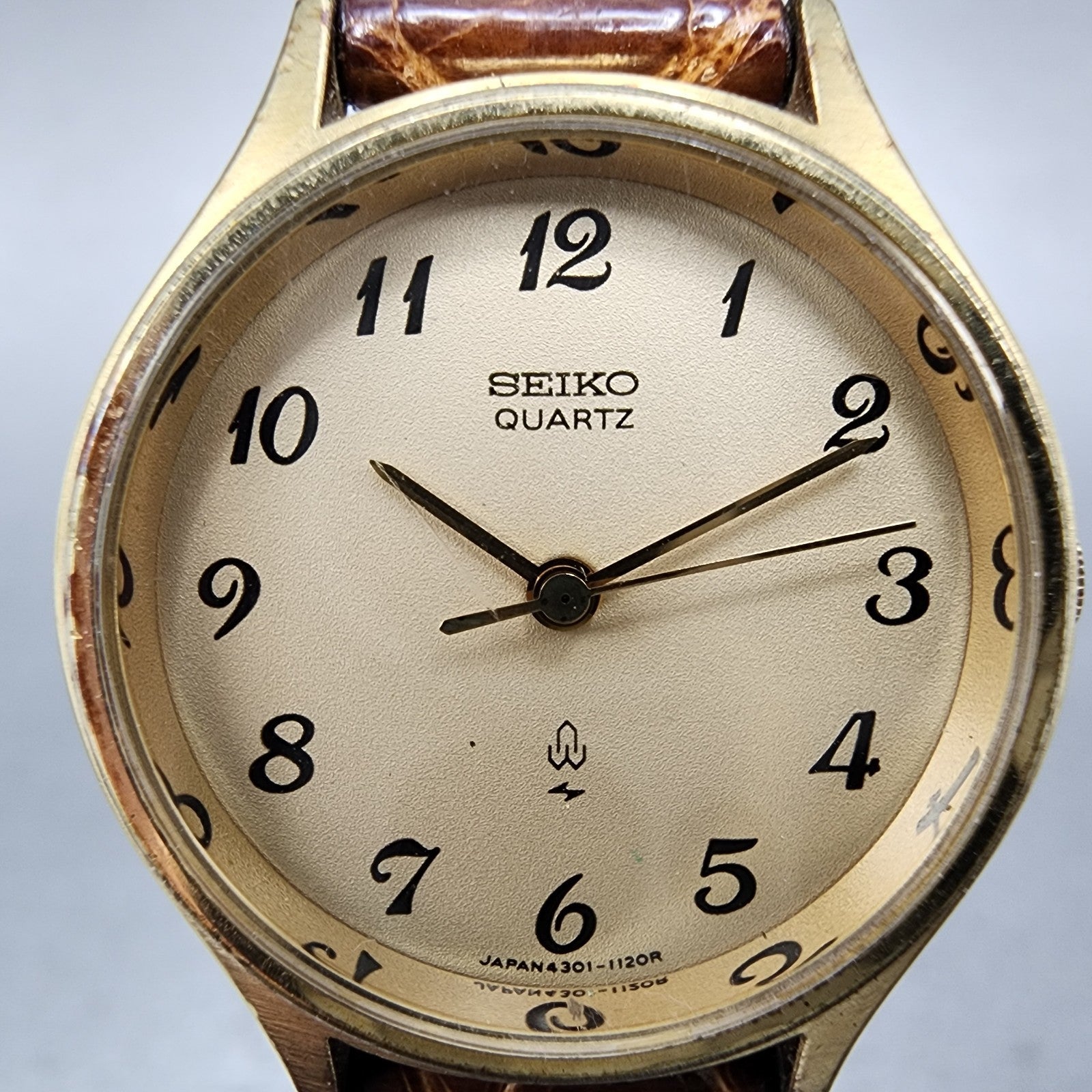 Seiko Watch Women 23mm Champagne Dial Gold Tone 43010030 New Battery1