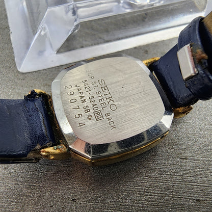 Seiko Watch Women 19mm Champagne Dial Gold Tone Octagon 54215240 New Battery9