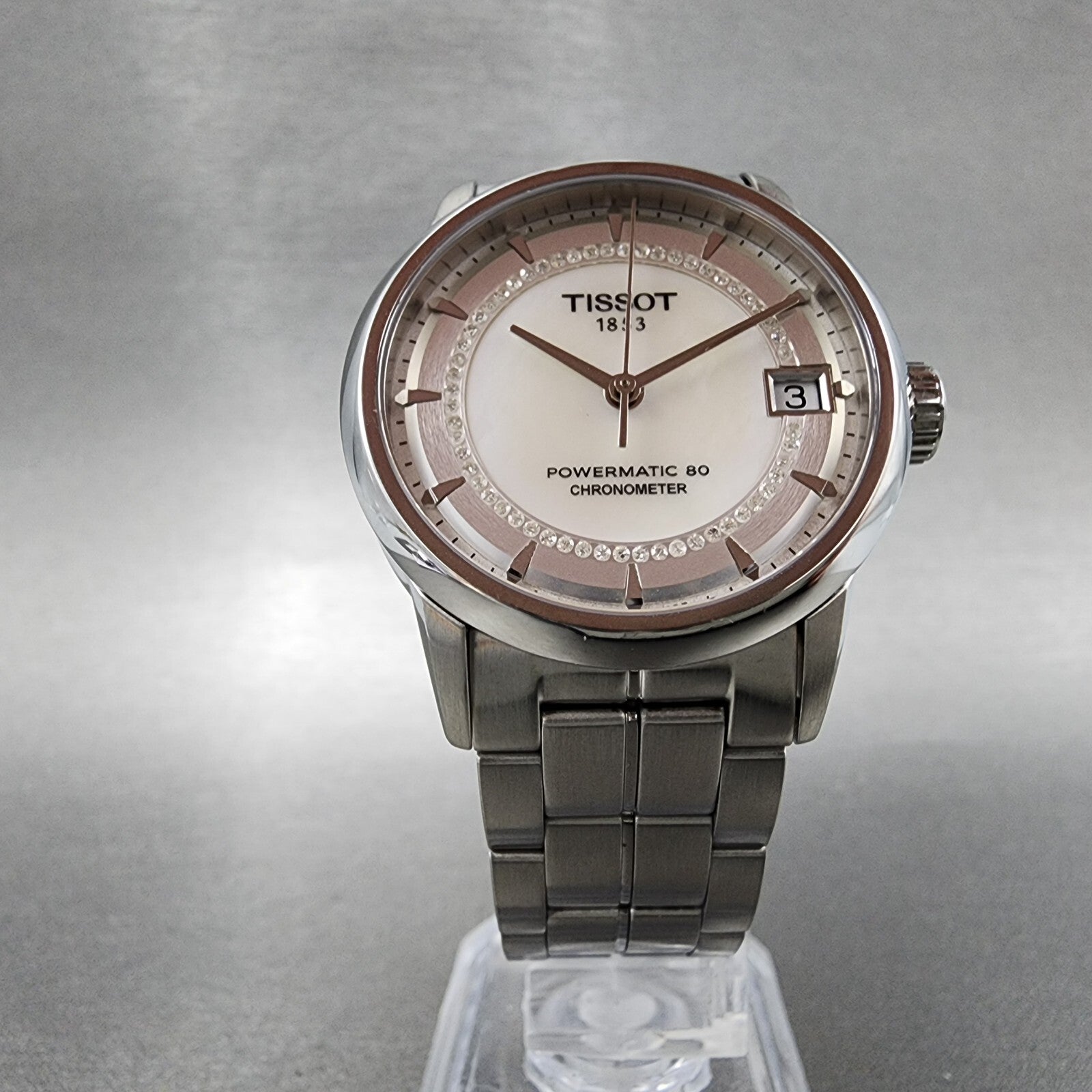 Tissot T-Classic Powermatic 80 Watch Women 30mm MOP Dial Stainless Steel Diamond5