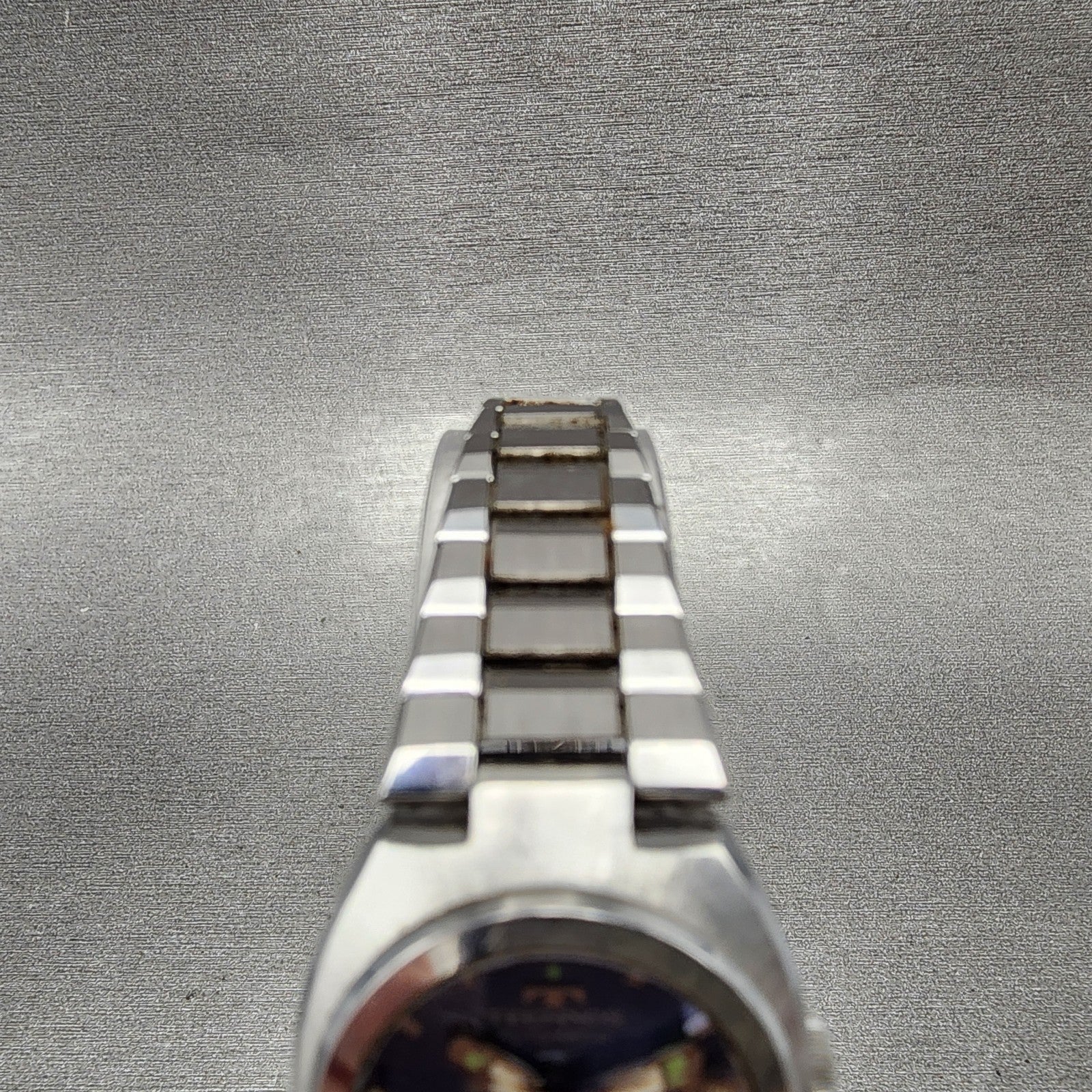 Technos Star Watch Women 24mm Blue Dial Silver Tone Date Automatic Runs VTG4