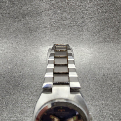 Technos Star Watch Women 24mm Blue Dial Silver Tone Date Automatic Runs VTG4
