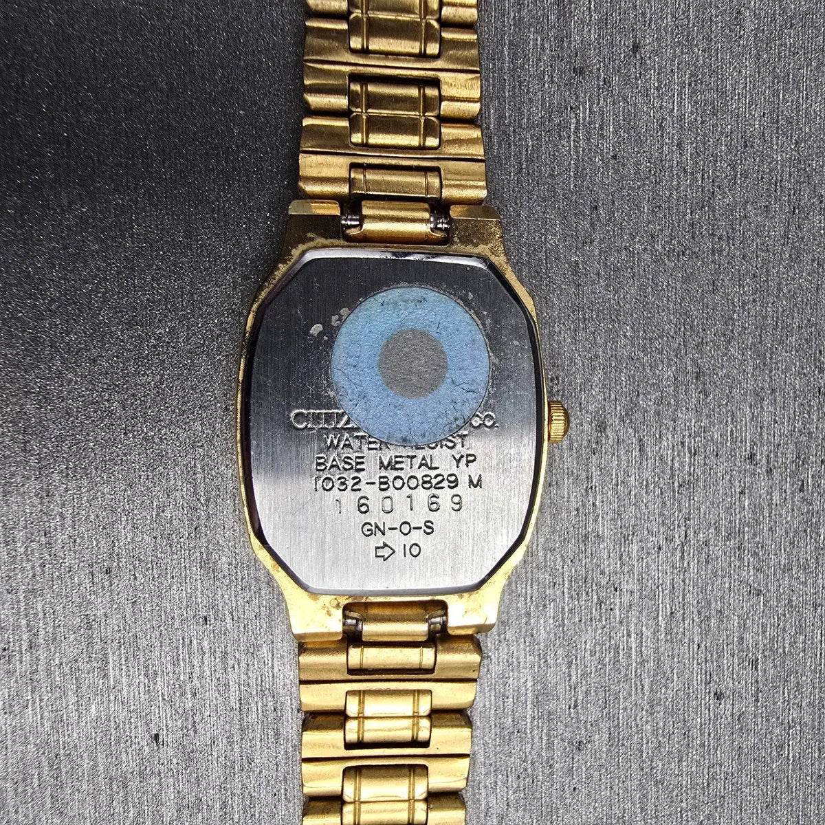 Citizen Watch Women 20mm Champagne Dial Gold Tone Rectangle 1032-B00829 New Batt10