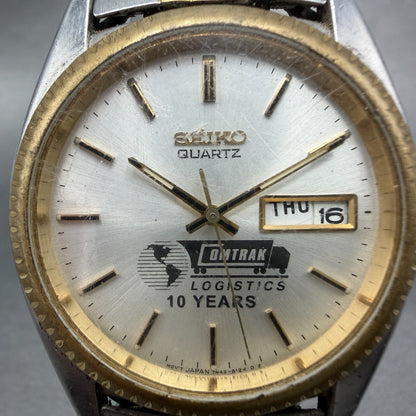 Seiko President Watch Men 36mm Silver Dial Two Tone Daydate 7n43-8111 NewBatt MQ1