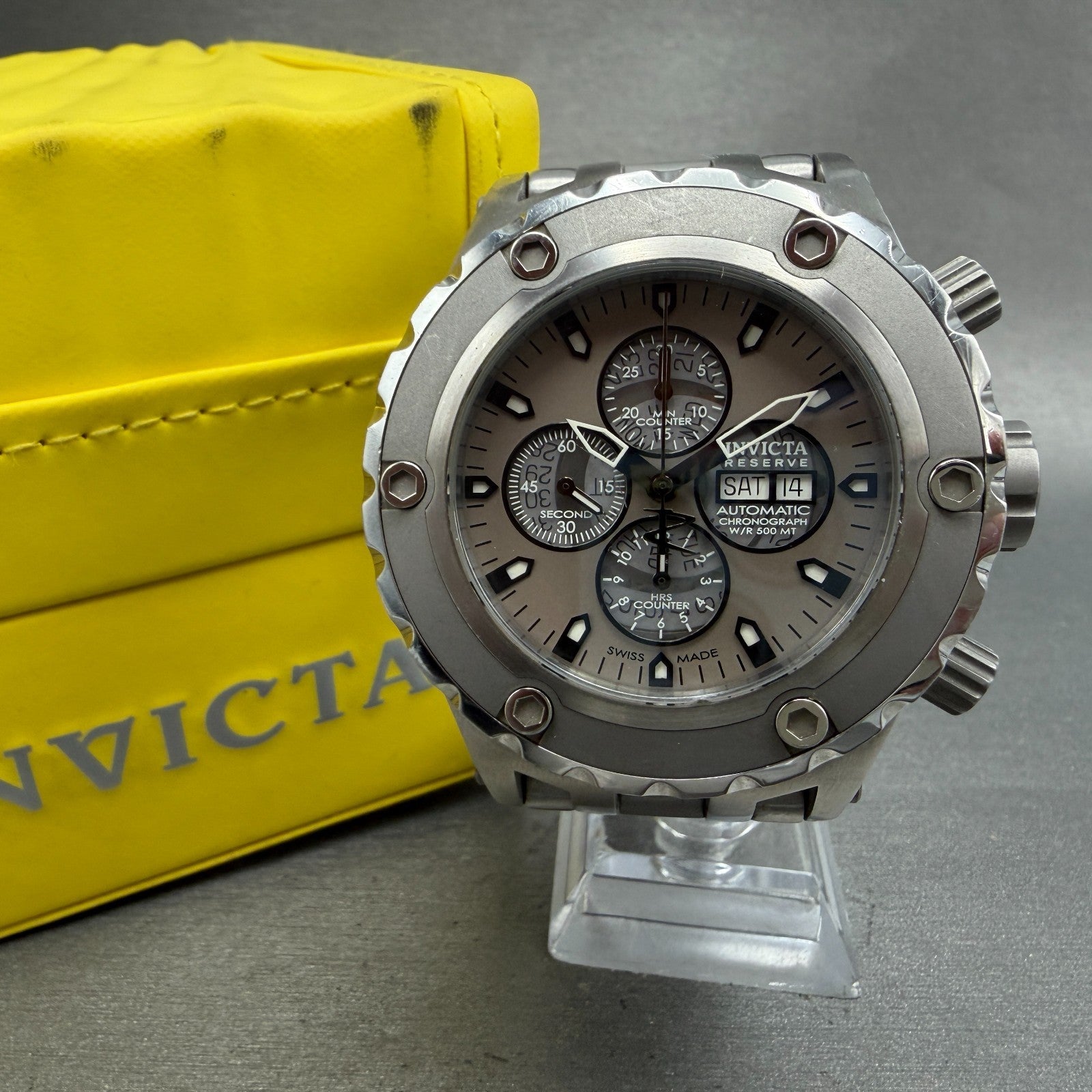 Invicta Reserve Subaqua Chrono Watch Men 52mm Skeleton Dial Automatic Steel 09710
