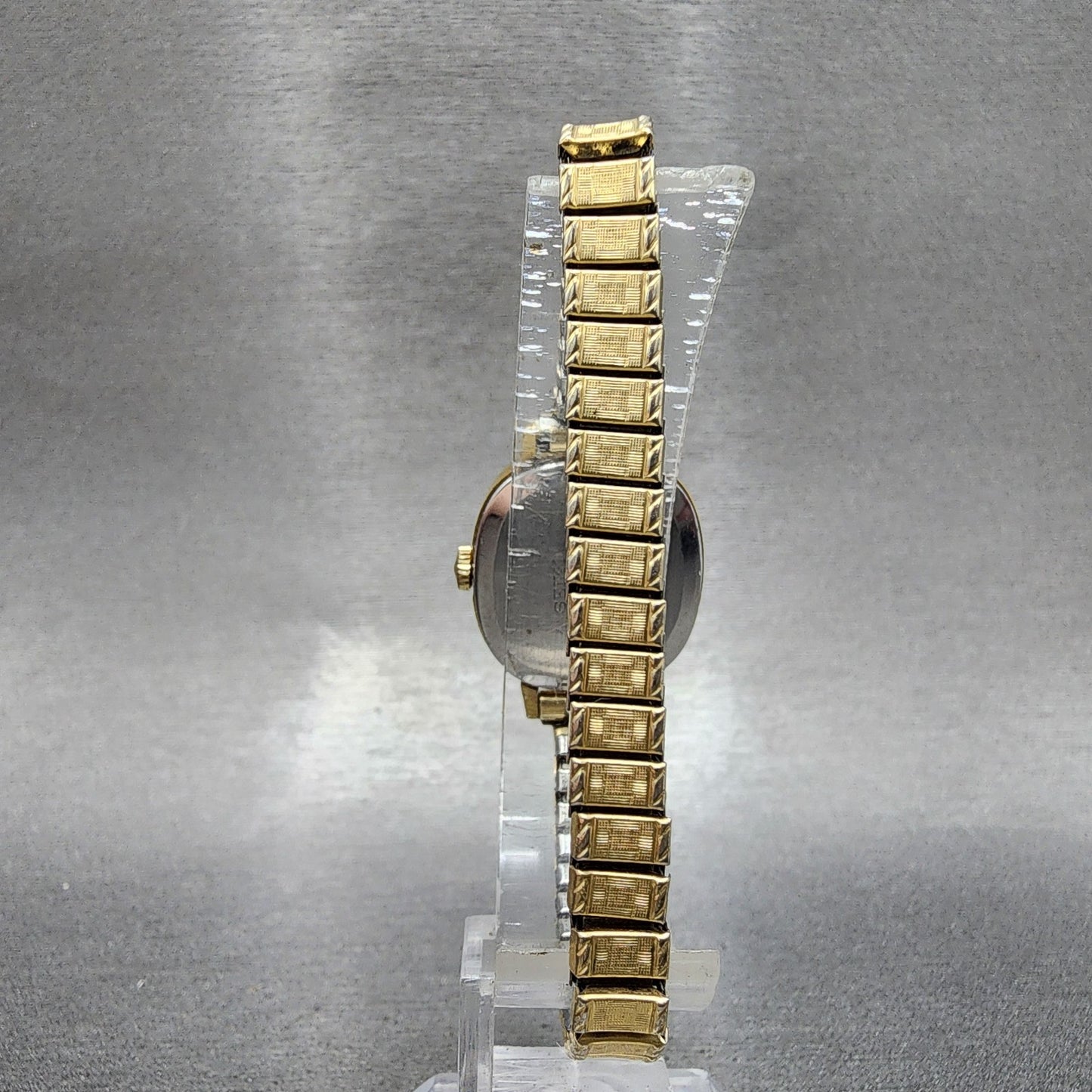 Seiko Automatic Watch Women 23mm Brown Dial Gold Tone Date 24157008 Runs7