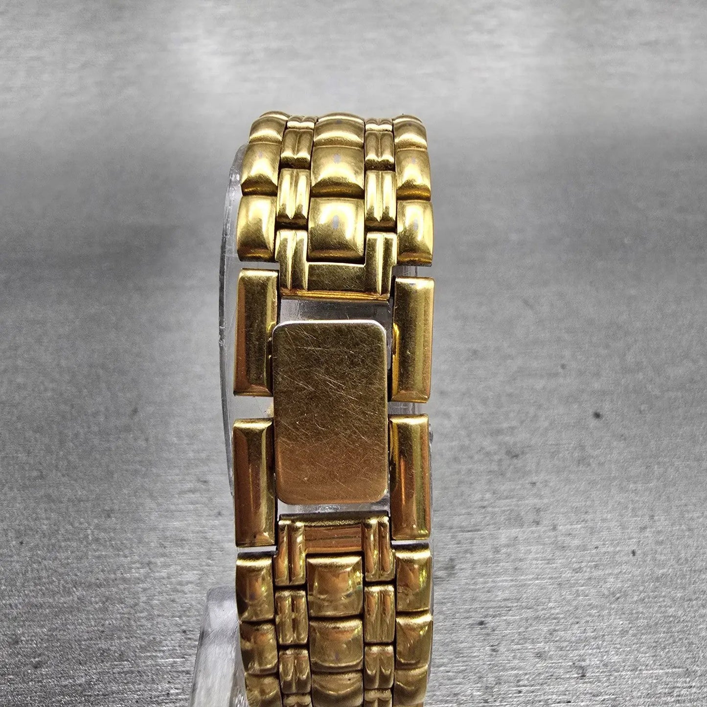 Bulova Watch Women 19mm Gold Dial Gold Tone Rectangle Vintage New Battery7