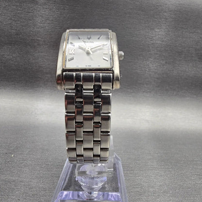 Bulova Tank Watch Women 22mm Silver Dial Silver Tone Rectangle 96L006 New Batt5