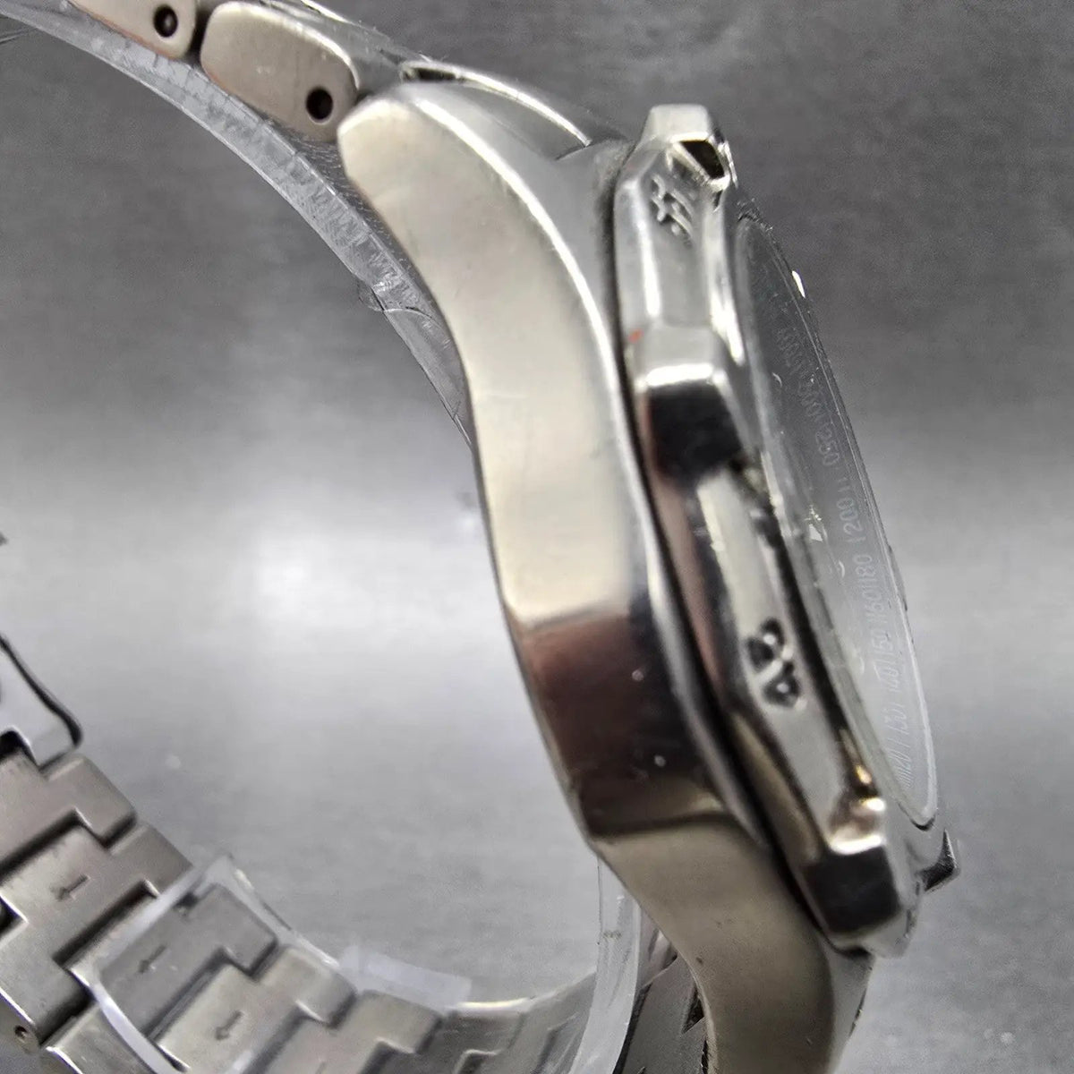 Elgin Solar Watch Men 37mm Black Dial Titanium Date Round FK-1128 NO CROWN PARTS4