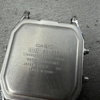 Casio AQ-230 Watch Men 30mm White Dial Silver Tone Alarm Chrono READ!!!!!!!!!!!!12