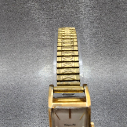 Citizen Pet Watch Women 18mm White Dial Gold Plated Rectangle Manual Wind Runs4