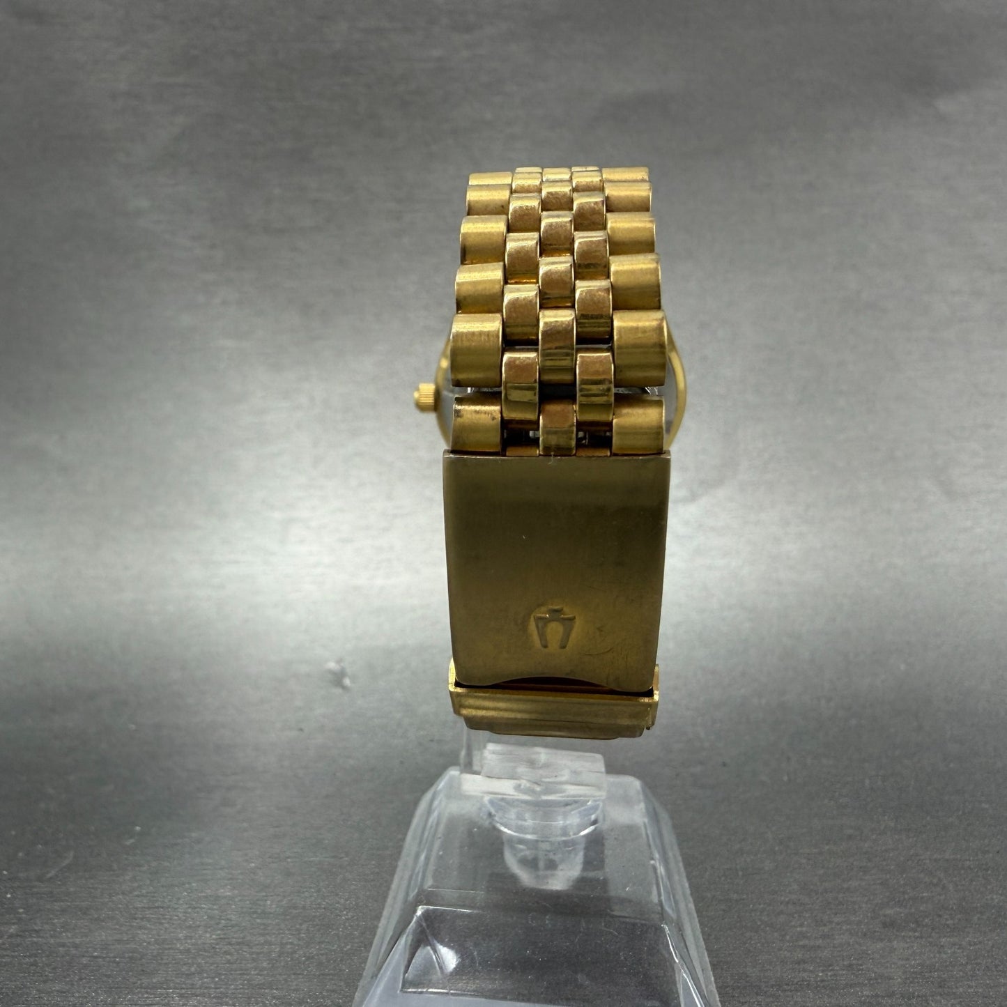 Bulova Marine Star Watch Men 35mm Gold Dial Gold Tone Date Round New Battery GH77