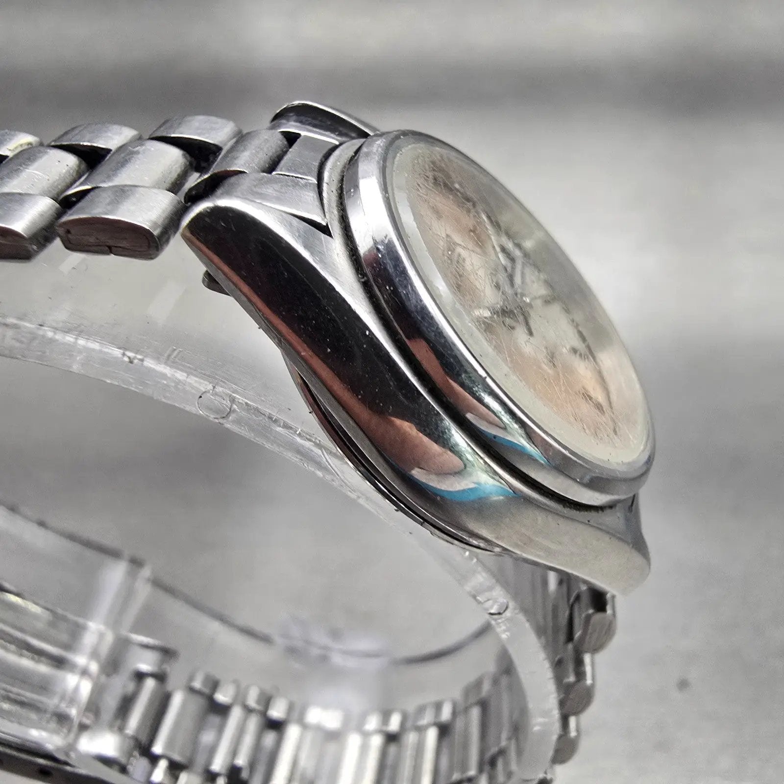 Seiko SQ Watch Women 24mm Bronze Dial Silver Tone Daydate 3423-0099 New Battery3