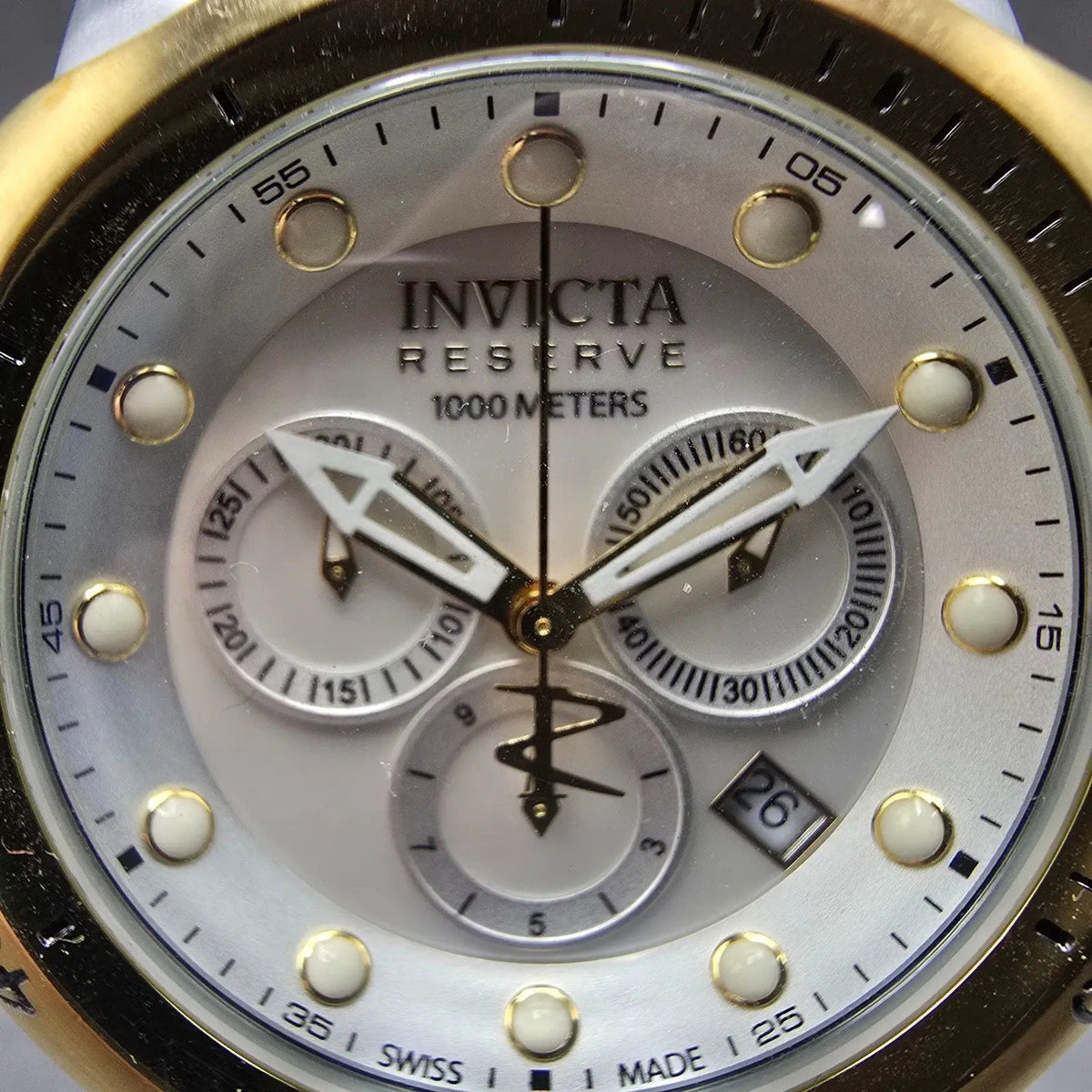 Invicta Venom Chronograph Watch Women 47mm MOP Dial Two Tone 0946 New Battery1